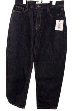 KBB by Khalana Women’s Dark Indigo Denim Jeans Barrell Leg
